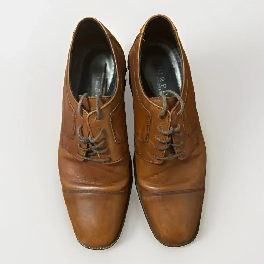 J.Murphy Johnston & Murphy Mens 9.5W Natural Leather Cap Toe Oxford Dress Shoe